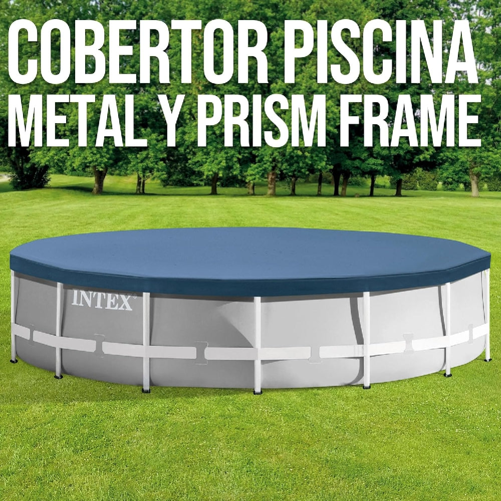 INTEX 10ft Round Pool Cover – UV-Resistant Vinyl Guard for Metal Frame Above Ground Pools - Image 2