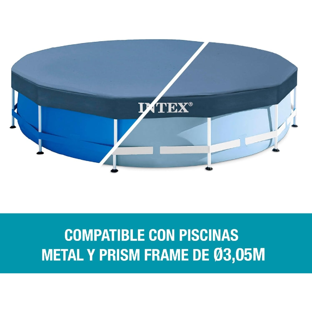 INTEX 10ft Round Pool Cover – UV-Resistant Vinyl Guard for Metal Frame Above Ground Pools - Image 3