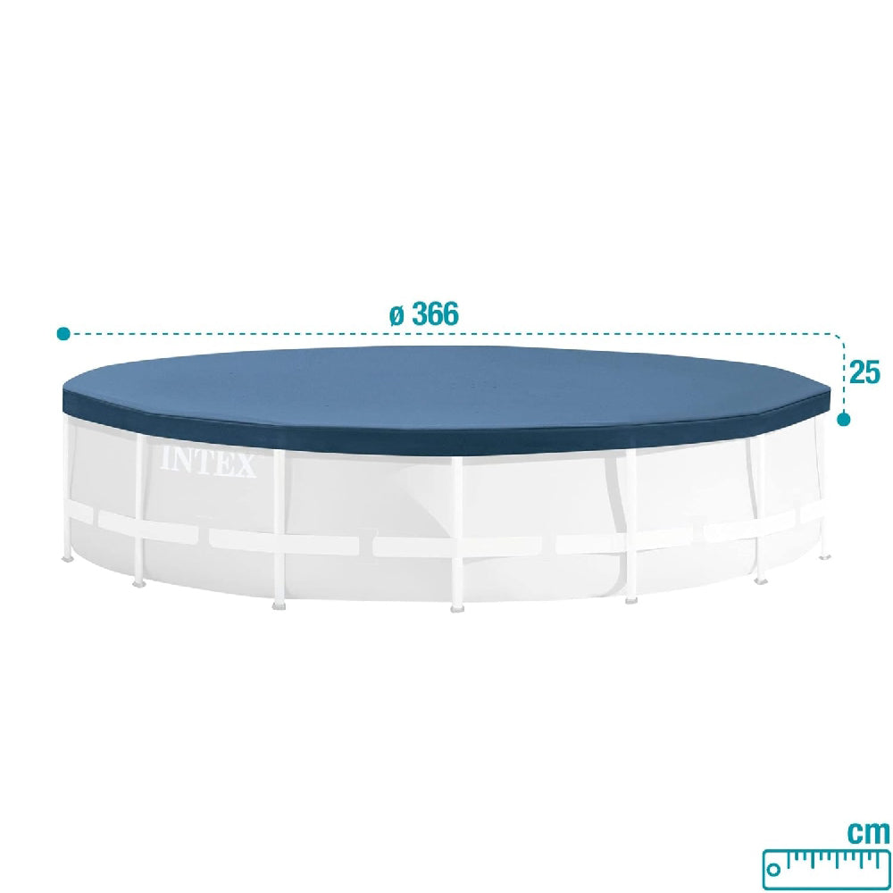 INTEX 12ft Round Deluxe Pool Cover – UV Resistant Vinyl Debris Shield for Above Ground Frame Pools - Image 3