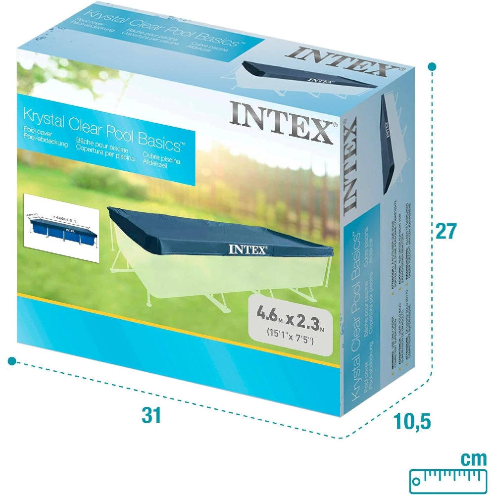 INTEX 15ft x 7.5ft Rectangular Pool Cover – Durable Vinyl Winter Debris Shield for Frame Pools - Image 4
