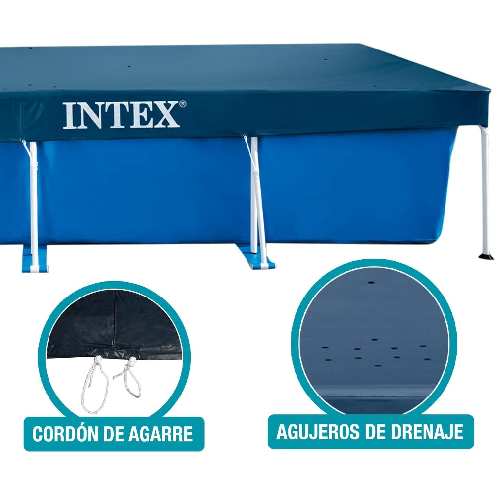 INTEX 15ft x 7.5ft Rectangular Pool Cover – Durable Vinyl Winter Debris Shield for Frame Pools - Image 5