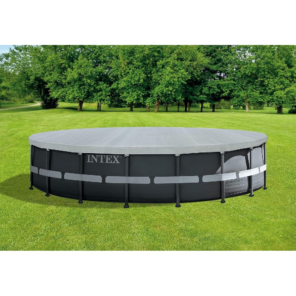 INTEX 18ft Deluxe Round Pool Cover – Heavy-Duty UV Resistant Winter & Debris Protection for Above Ground Pools - Image 2