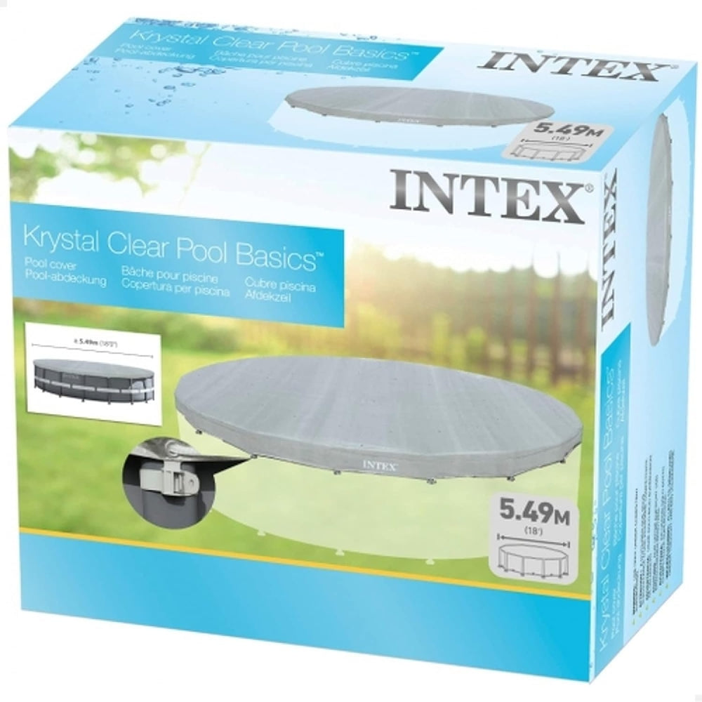 INTEX 18ft Deluxe Round Pool Cover – Heavy-Duty UV Resistant Winter & Debris Protection for Above Ground Pools - Image 3