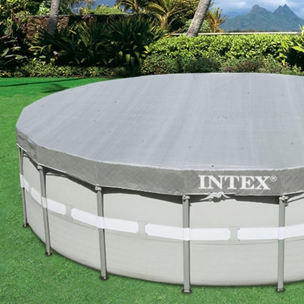 INTEX 18ft Deluxe Round Pool Cover – Heavy-Duty UV Resistant Winter & Debris Protection for Above Ground Pools - Image 4