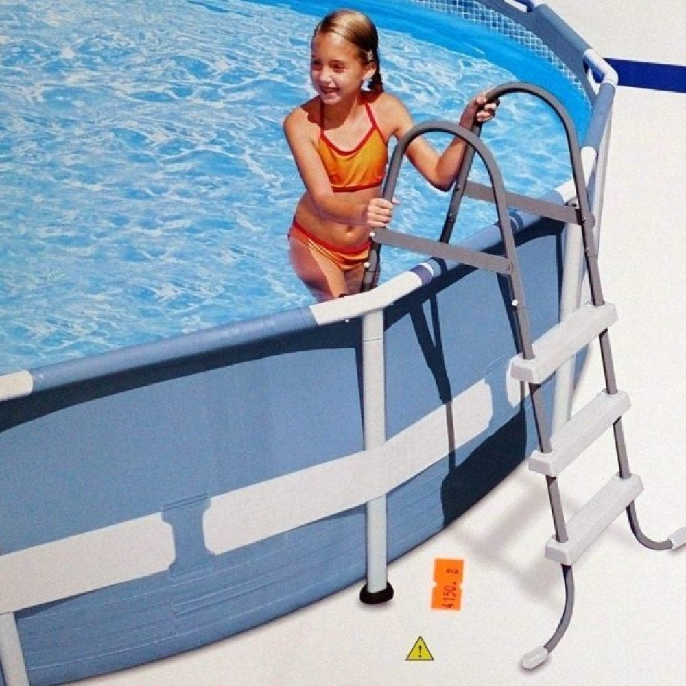 INTEX 42in 3-Step Heavy Duty Pool Ladder – Slip-Resistant Steel Frame Ladder for Above Ground Pools - Image 5