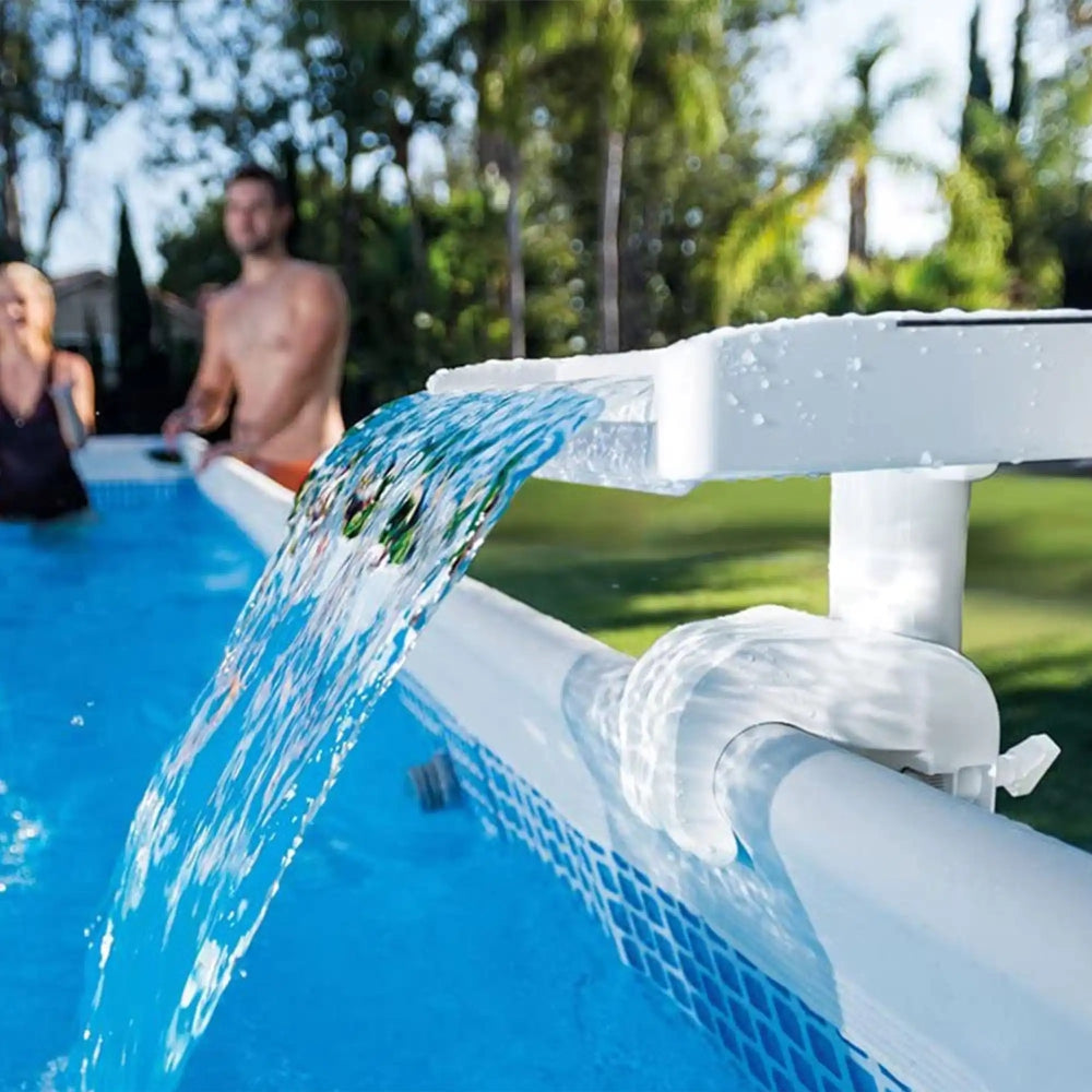 INTEX Multi-Color LED Waterfall Cascade – Hydro-Powered Glowing Pool Fountain for Above Ground Metal Frame Pools - Image 4