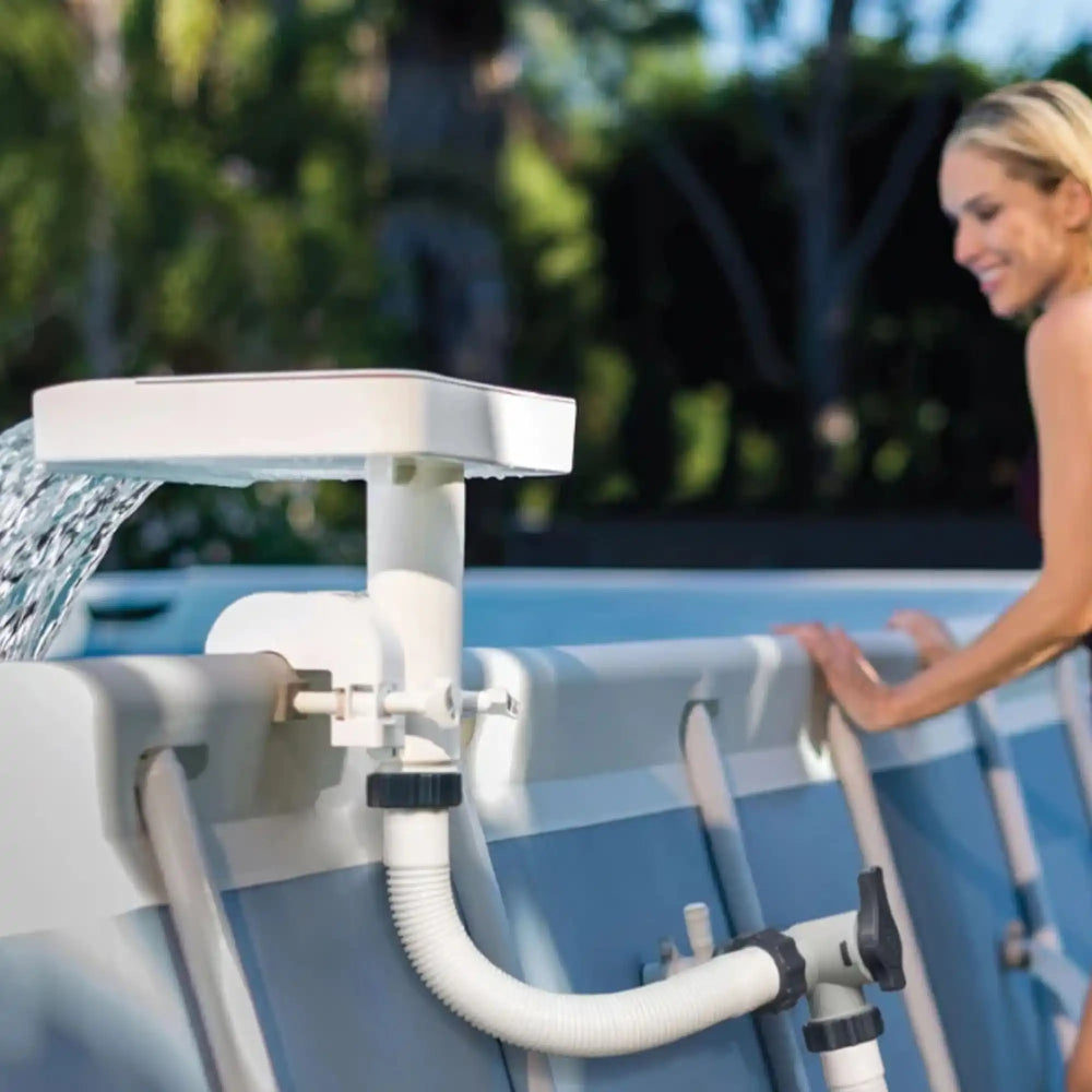 INTEX Multi-Color LED Waterfall Cascade – Hydro-Powered Glowing Pool Fountain for Above Ground Metal Frame Pools - Image 5