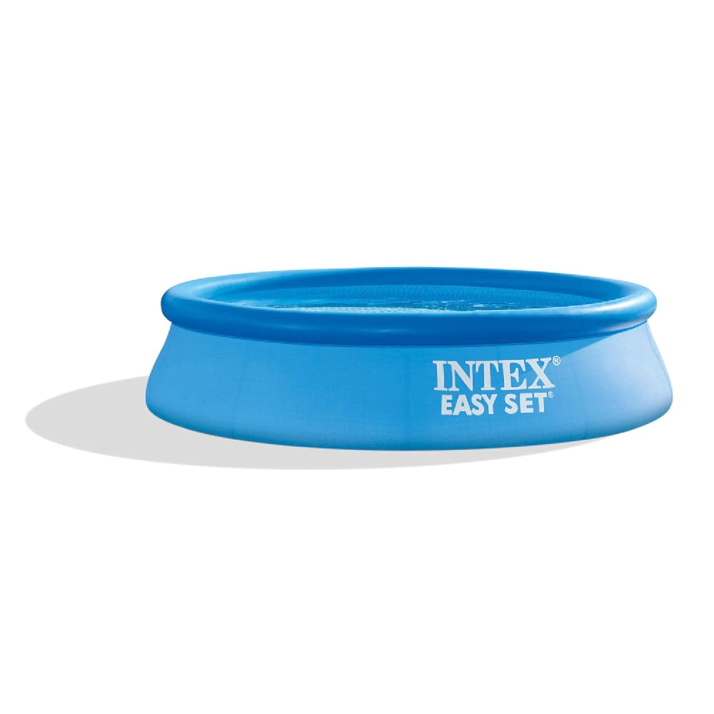 INTEX 8ft Round Easy Set Above Ground Pool – 10-Minute Setup Backyard Swimming Pool for Kids & Families