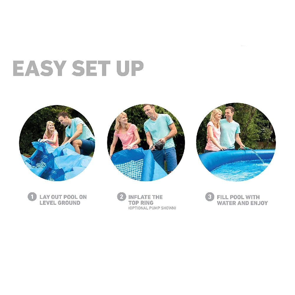 INTEX 8ft Round Easy Set Above Ground Pool – 10-Minute Setup Backyard Swimming Pool for Kids & Families - Image 2