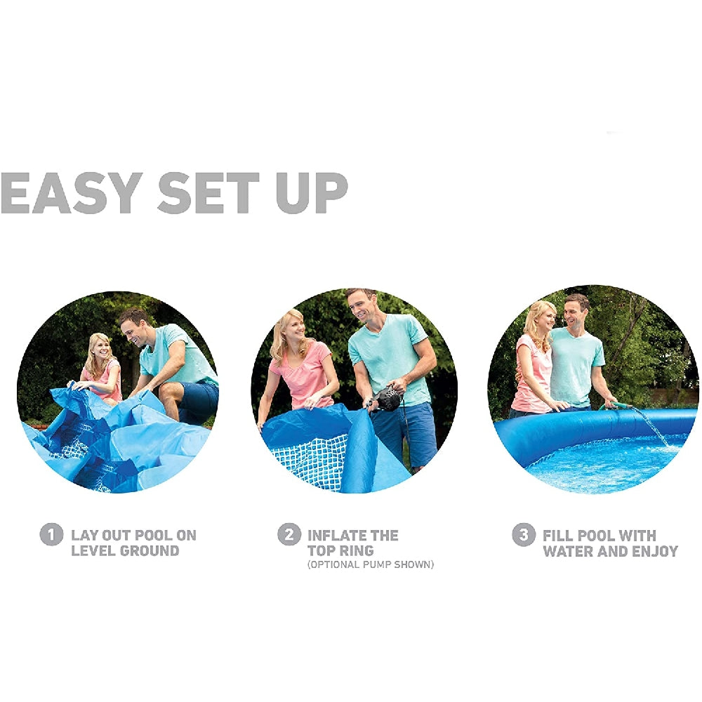 INTEX 10ft x 30in Easy Set Inflatable Swimming Pool Set – Includes Filter Pump for Instant Summer Backyard Fun - Image 3