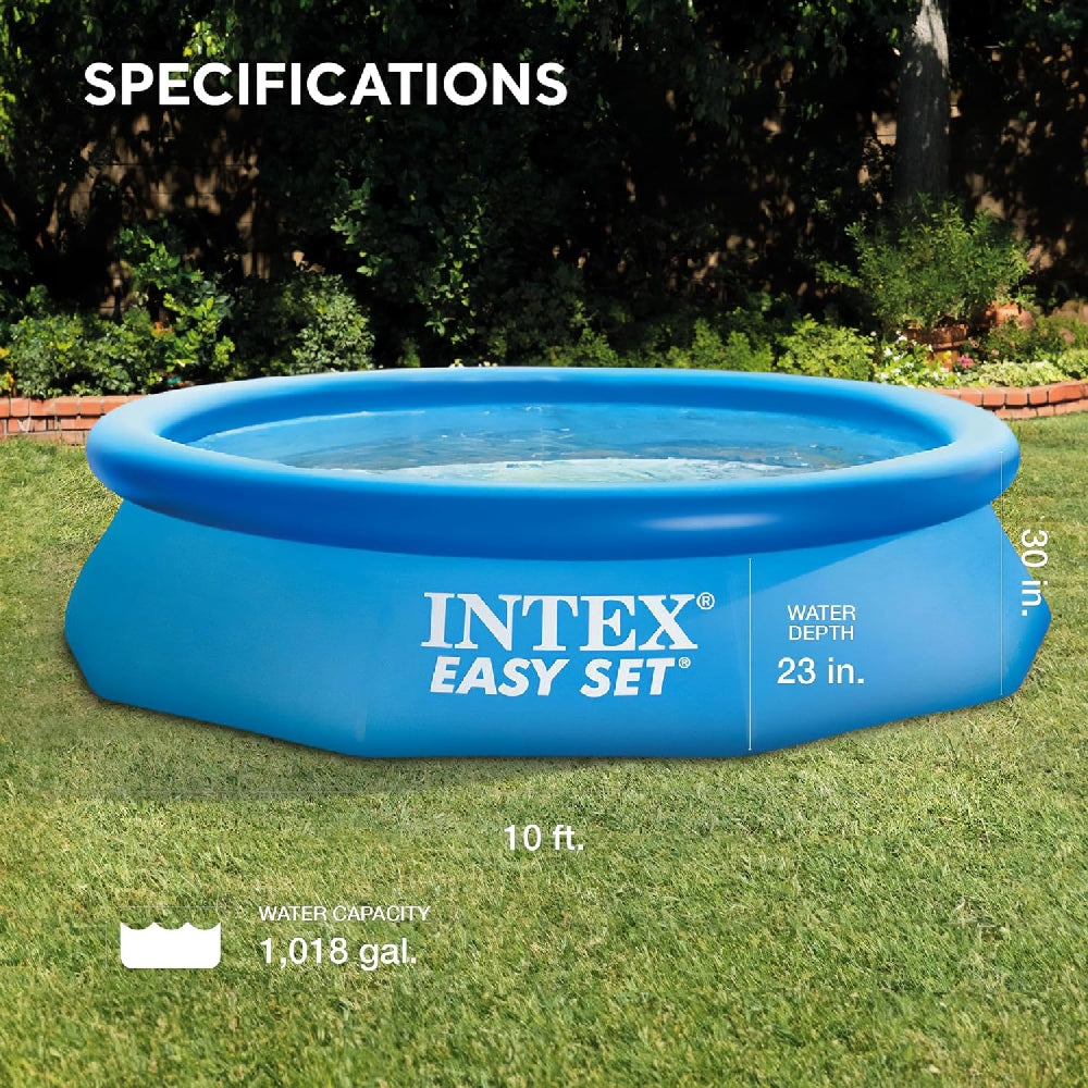 INTEX 10ft x 30in Easy Set Pool – Circular Inflatable Top-Ring Above Ground Swimming Pool for Backyard Play - Image 2