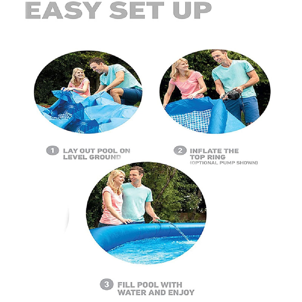 INTEX 12ft x 30in Easy Set Inflatable Swimming Pool – Quick-Set Above Ground Pool for Backyard Summer Cooling - Image 4