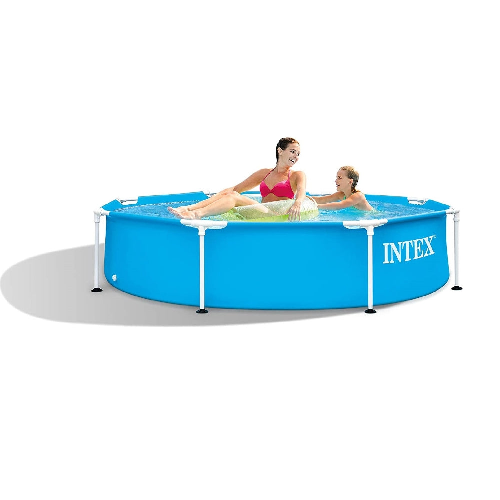 INTEX 8ft x 20in Round Metal Frame Swimming Pool – Shallow Backyard Splash Pool for Kids & Beginners - Image 2