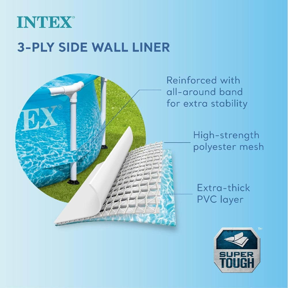 INTEX 10ft Beachside Metal Frame Pool – Themed Above Ground Pool with Photorealistic Ocean Floor Graphics - Image 4