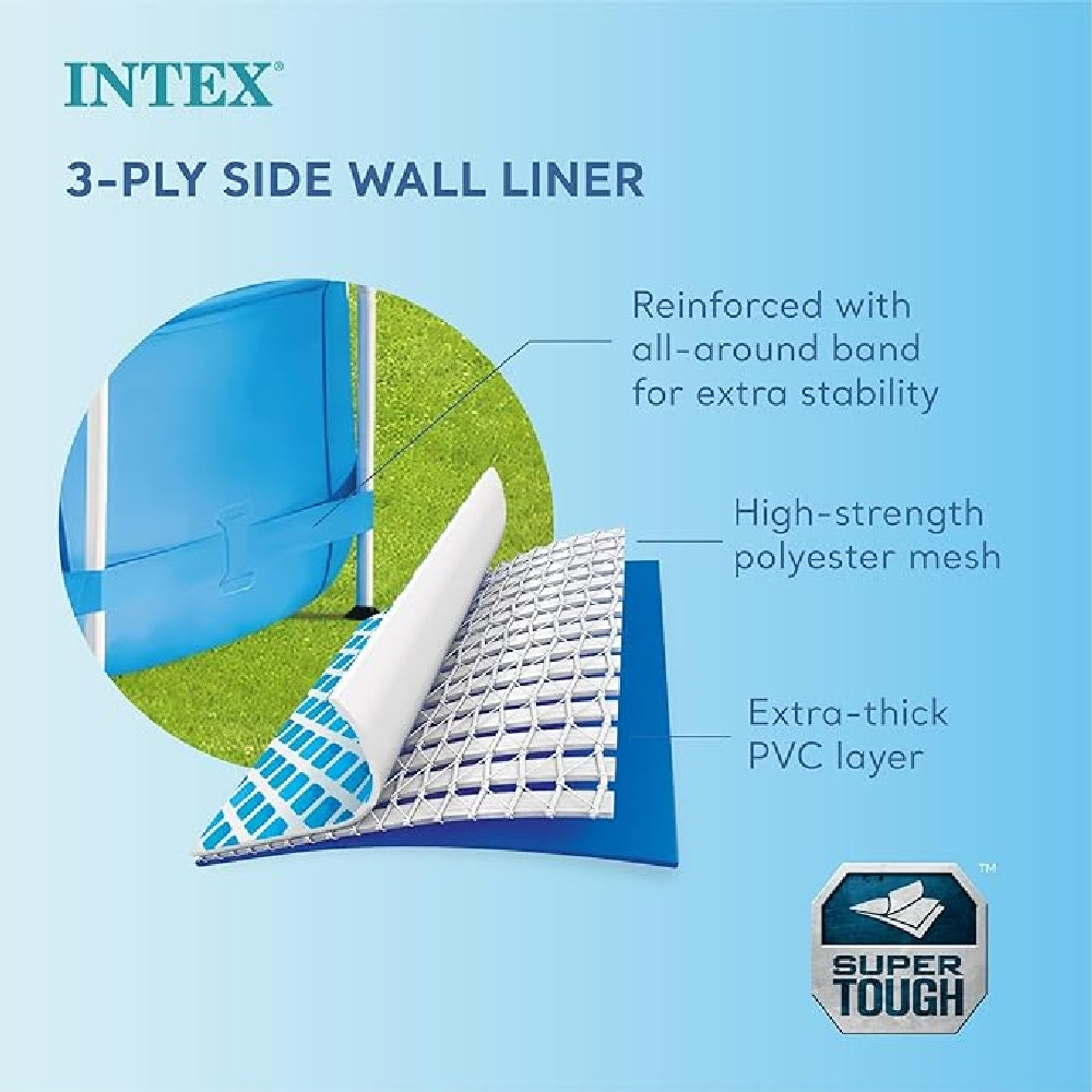 INTEX 12ft x 30in Round Metal Frame Pool – Standalone Heavy-Duty Above Ground Pool for Summer Fun - Image 3