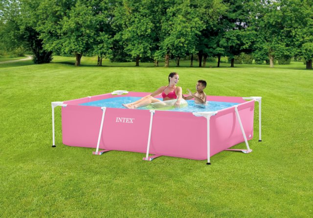 INTEX 15ft x 7.3ft Rectangular Frame Pool – Heavy-Duty Steel Support Above Ground Swimming Pool for Family Fun - Image 2