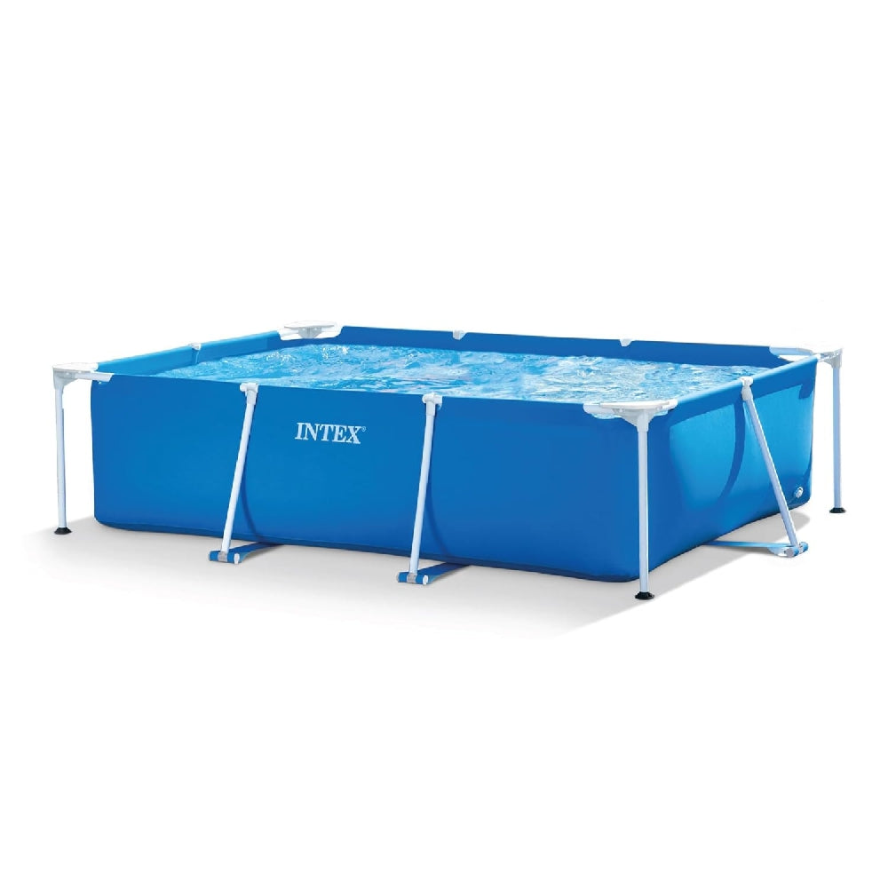INTEX 7.2ft x 4.7ft Small Frame Rectangular Pool – Compact Above Ground Splash Pool for Toddlers & Small Gardens