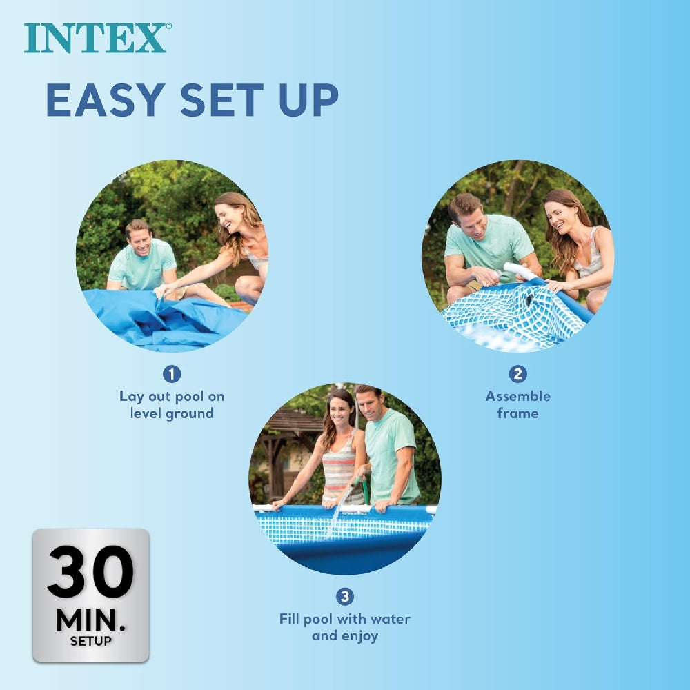 INTEX 7.2ft x 4.7ft Small Frame Rectangular Pool – Compact Above Ground Splash Pool for Toddlers & Small Gardens - Image 5