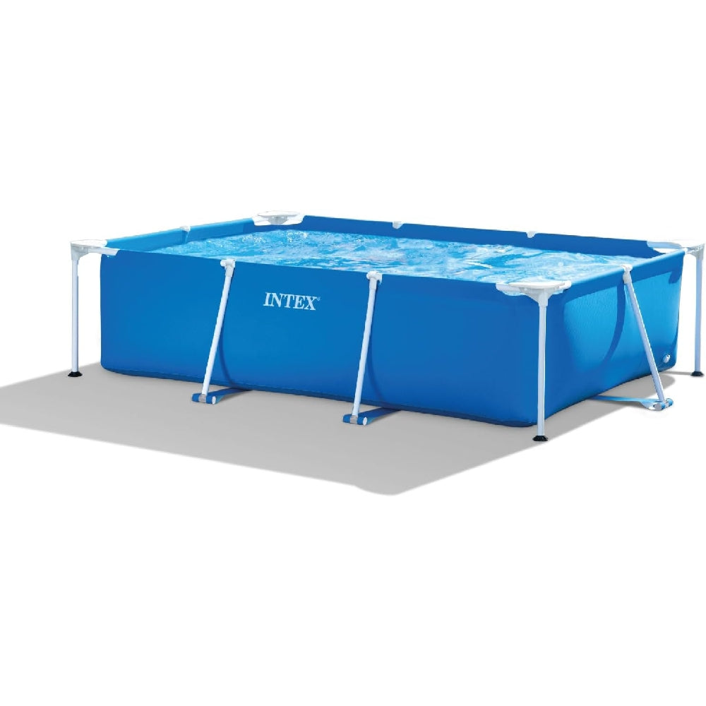 INTEX 8.5ft x 5.25ft Small Rectangular Frame Pool – Beginner Friendly Steel Above Ground Pool for Children