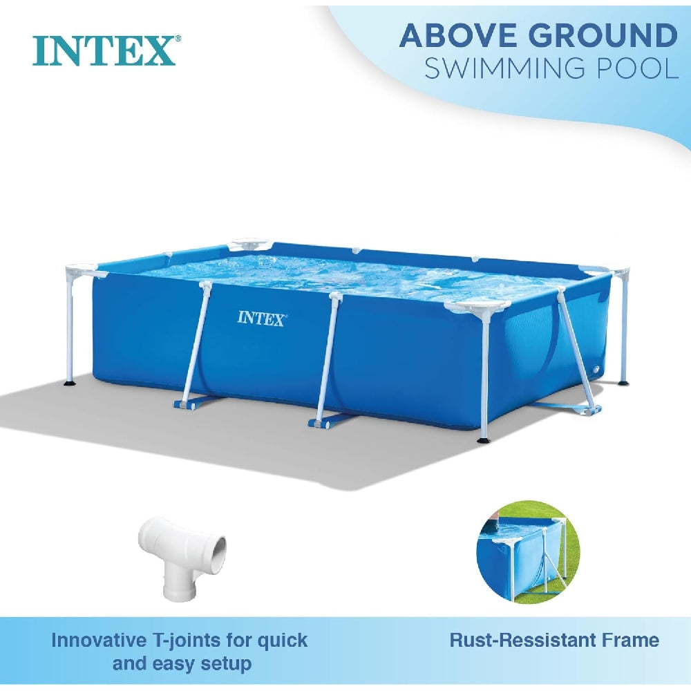 INTEX 8.5ft x 5.25ft Small Rectangular Frame Pool – Beginner Friendly Steel Above Ground Pool for Children - Image 2