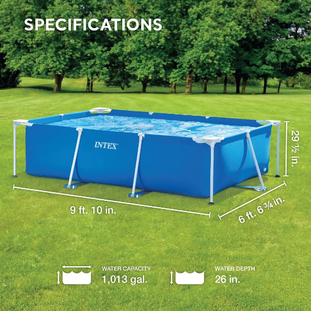 INTEX 9.8ft x 6.6ft x 30in Small Rectangular Frame Pool – Compact Steel Above Ground Pool for Toddlers & Small Spaces - Image 3