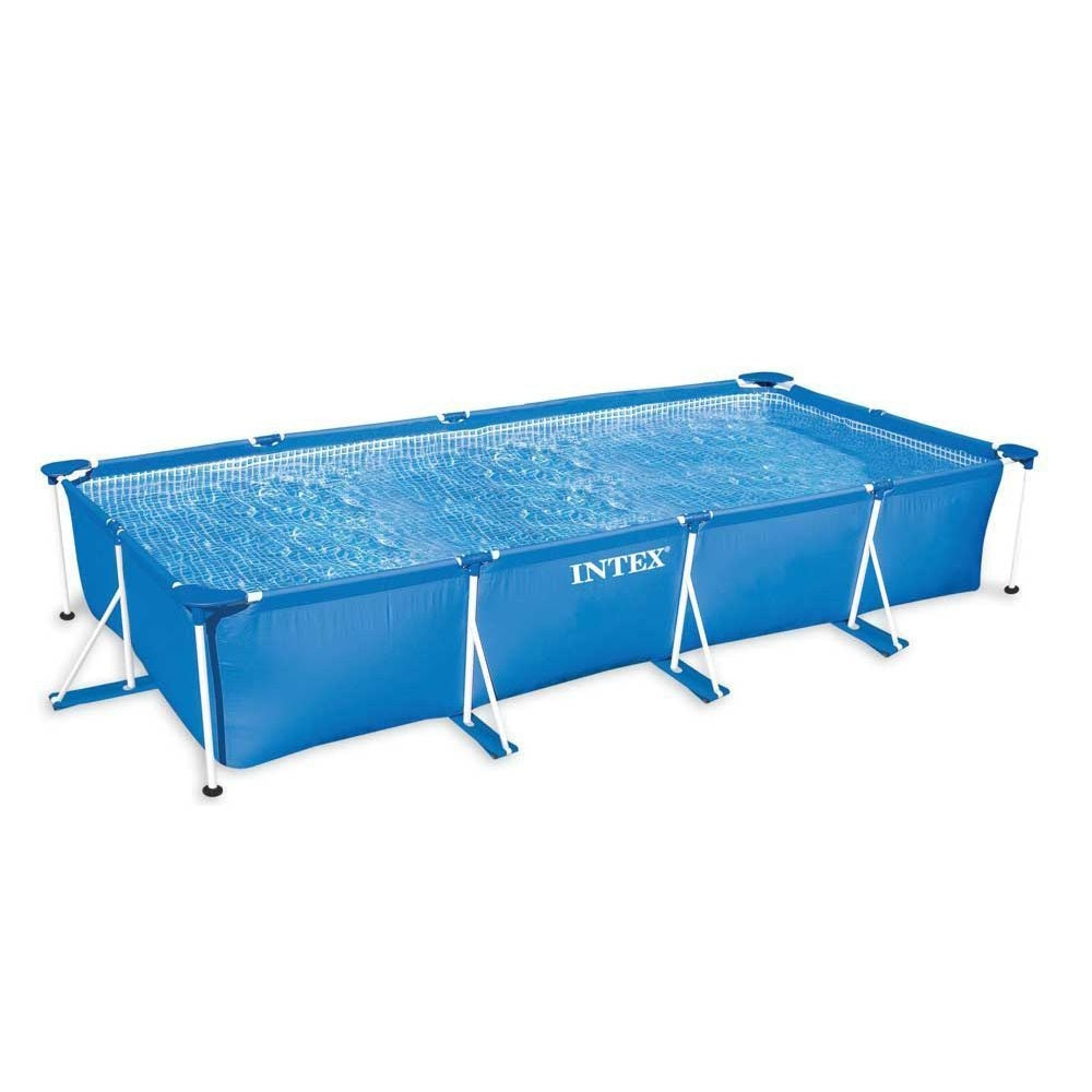 INTEX 14.75ft x 7.3ft x 33in Rectangular Metal Frame Pool – Durable Summer Splash Pool for Large Backyards