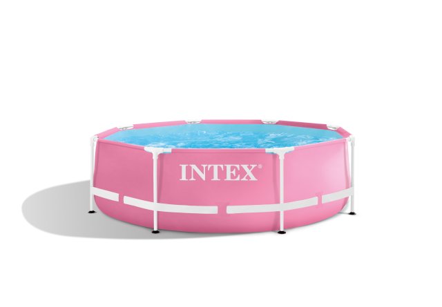 INTEX 18ft Round Metal Frame Pool – Durable Steel Above Ground Swimming Pool for High-Capacity Family Use