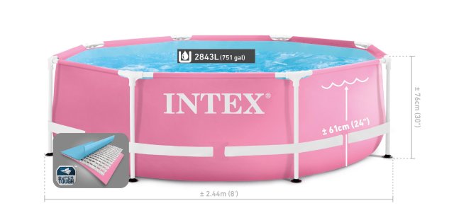 INTEX 18ft Round Metal Frame Pool – Durable Steel Above Ground Swimming Pool for High-Capacity Family Use - Image 2
