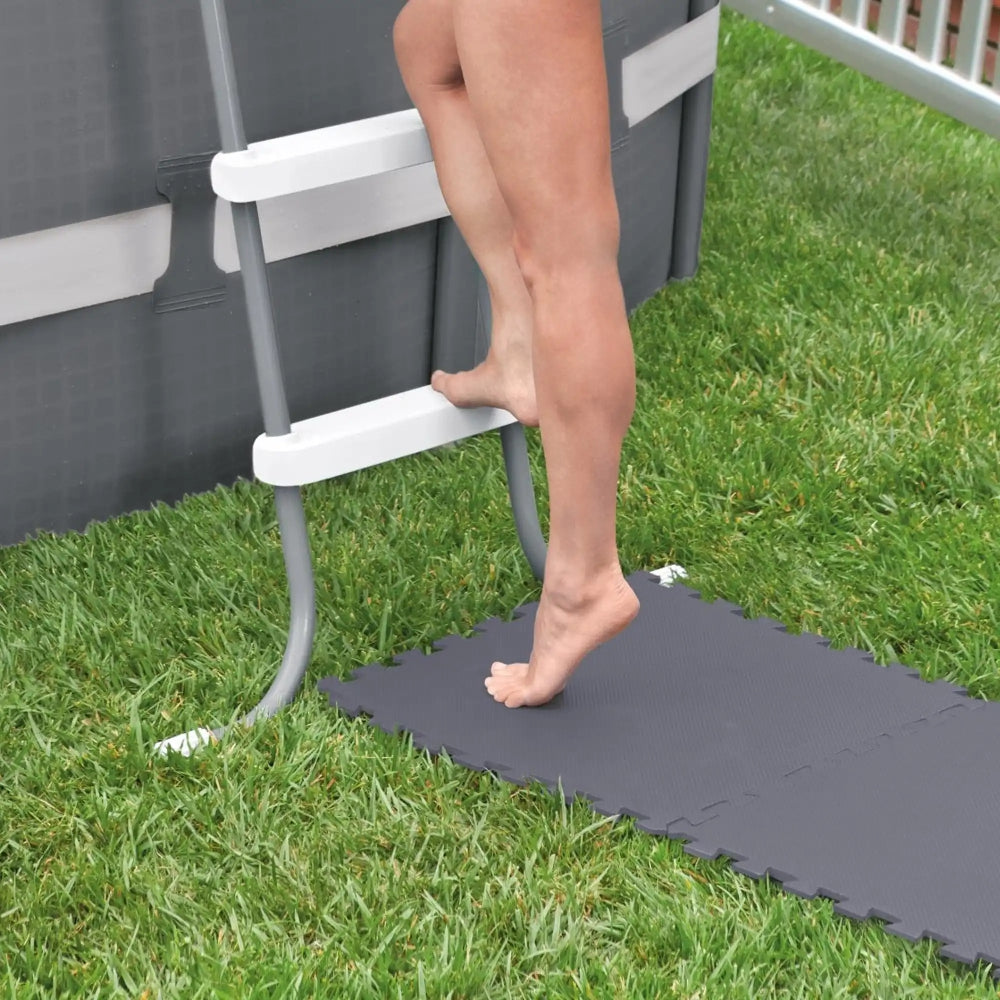 INTEX Gray Interlocking Padded Floor Protectors – 8-Pack EVA Foam Mats for Above Ground Pool & Spa Bases - Image 4