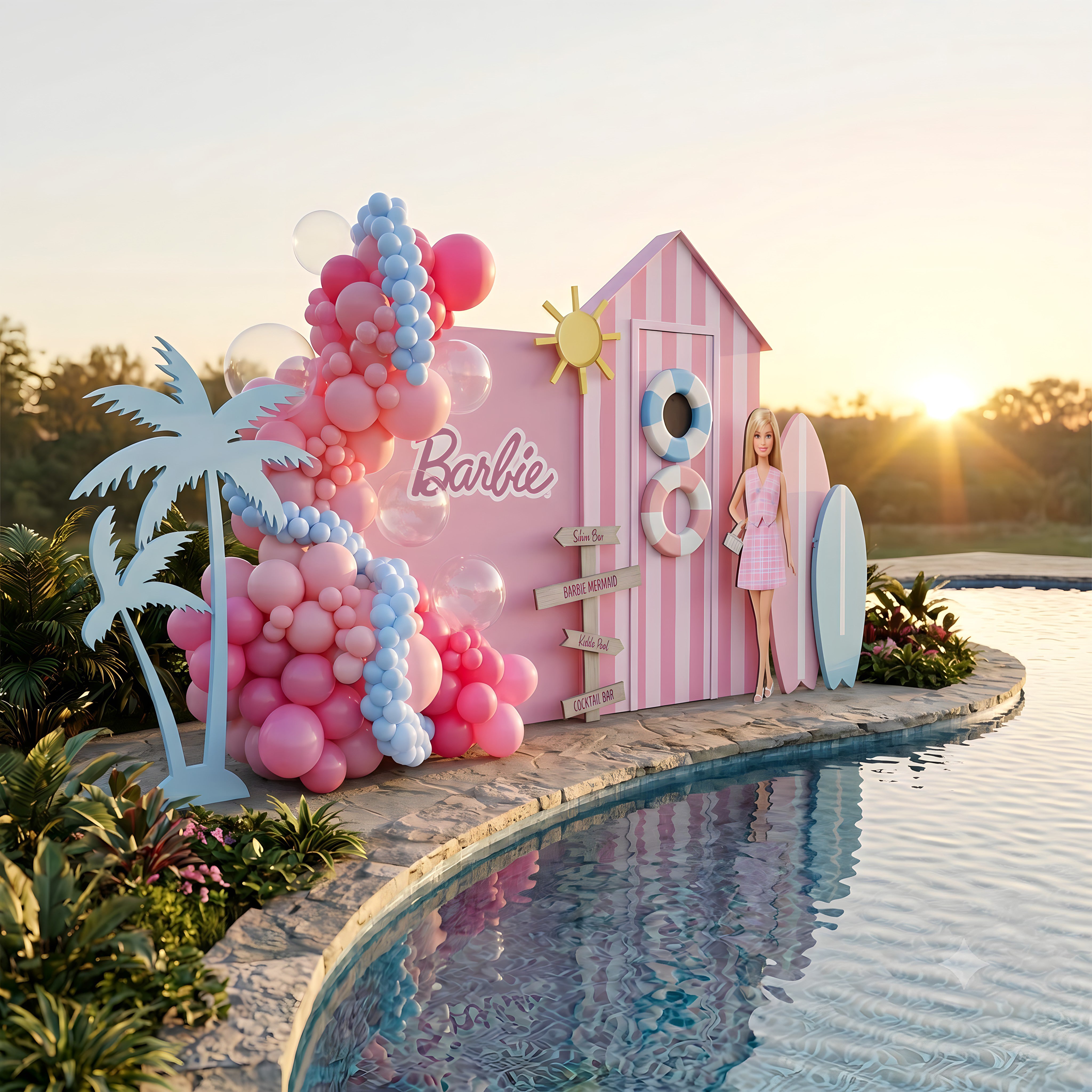 Barbie Beach Backdrop