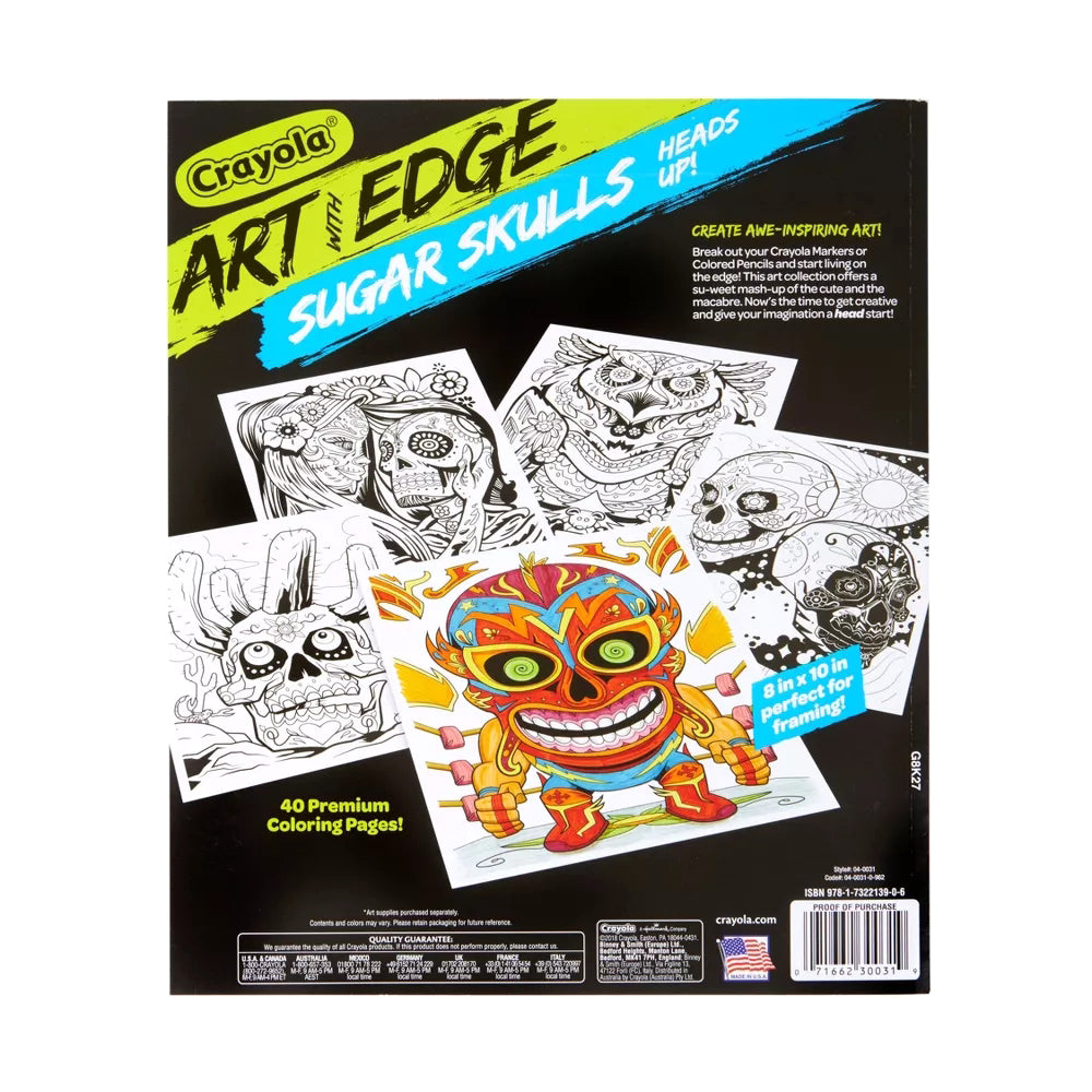 CRAYOLA LLC Crayola Art with Edge Sugar Skulls Colouring Book Unisex - Image 4