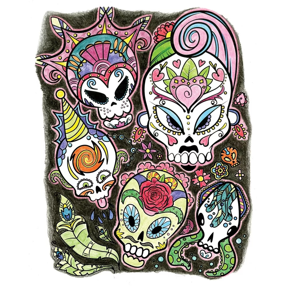 CRAYOLA LLC Crayola Art with Edge Sugar Skulls Colouring Book Unisex - Image 5