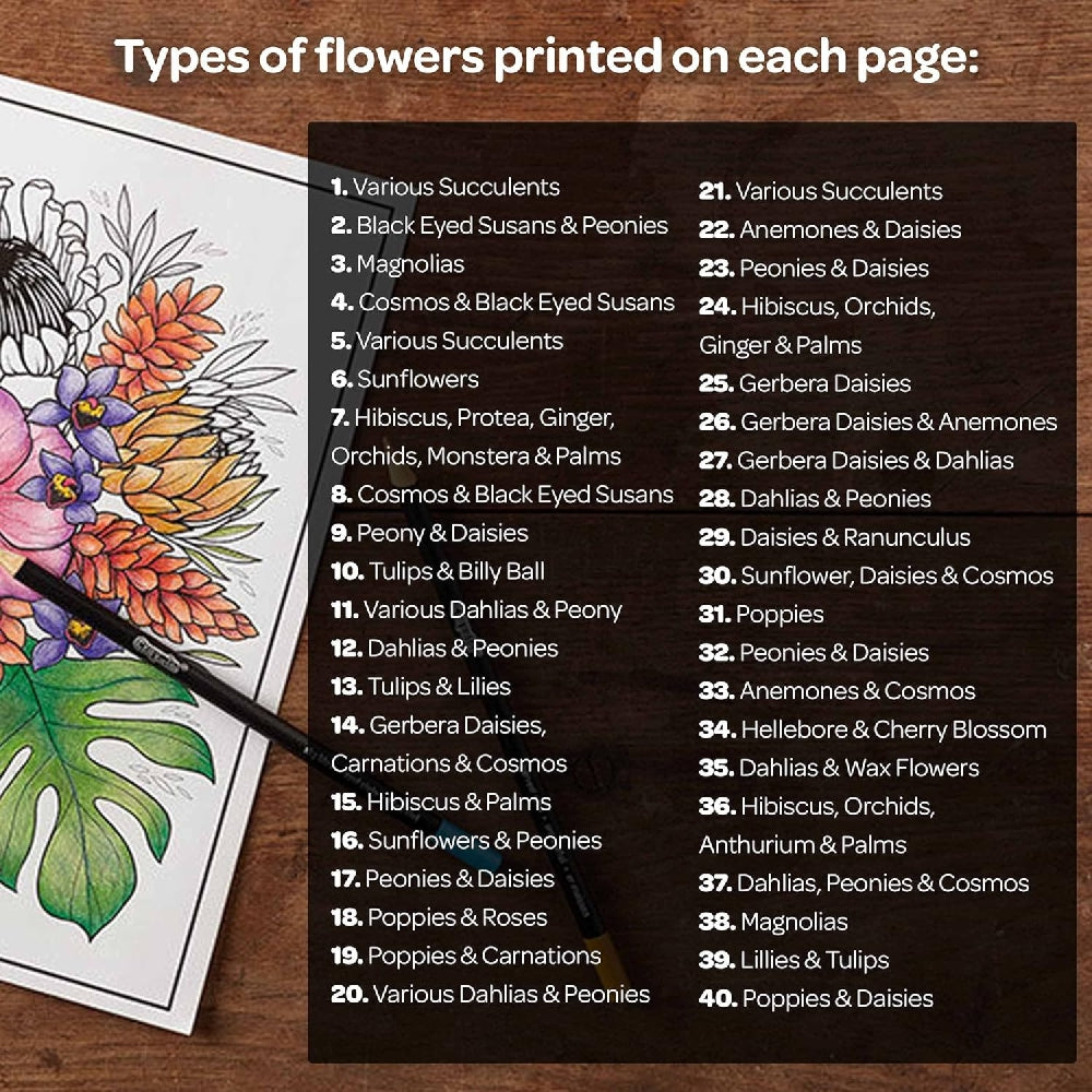 CRAYOLA LLC Crayola Florals A Flower Colouring Book Unisex, 3+ Years - Image 7