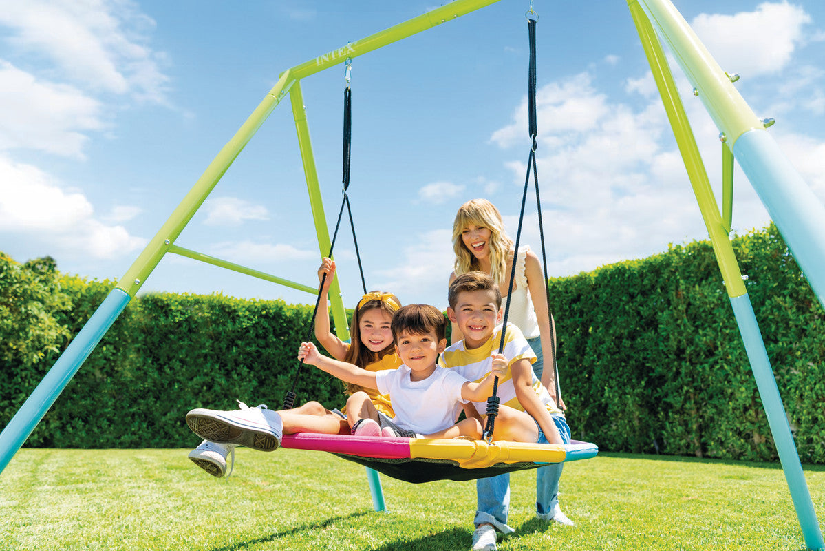 INTEX Heavy-Duty Saucer Swing Outdoor Set – Single-Function Backyard Flying Disk Swing for Kids