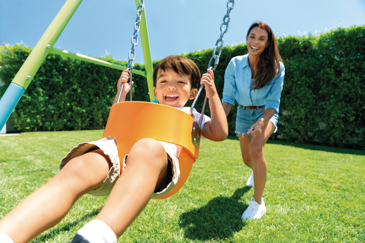 INTEX 2-in-1 Combination Swing Set – Versatile Backyard Playground with Safety Features for Toddlers & Kids