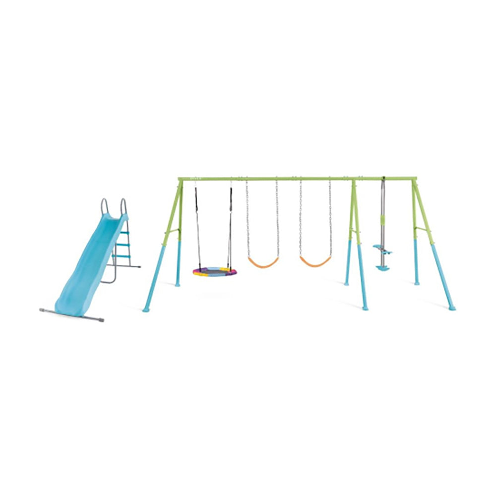 INTEX 5-Function Outdoor Backyard Swing Set – Multi-Feature Kids Playground with Swings & Slide
