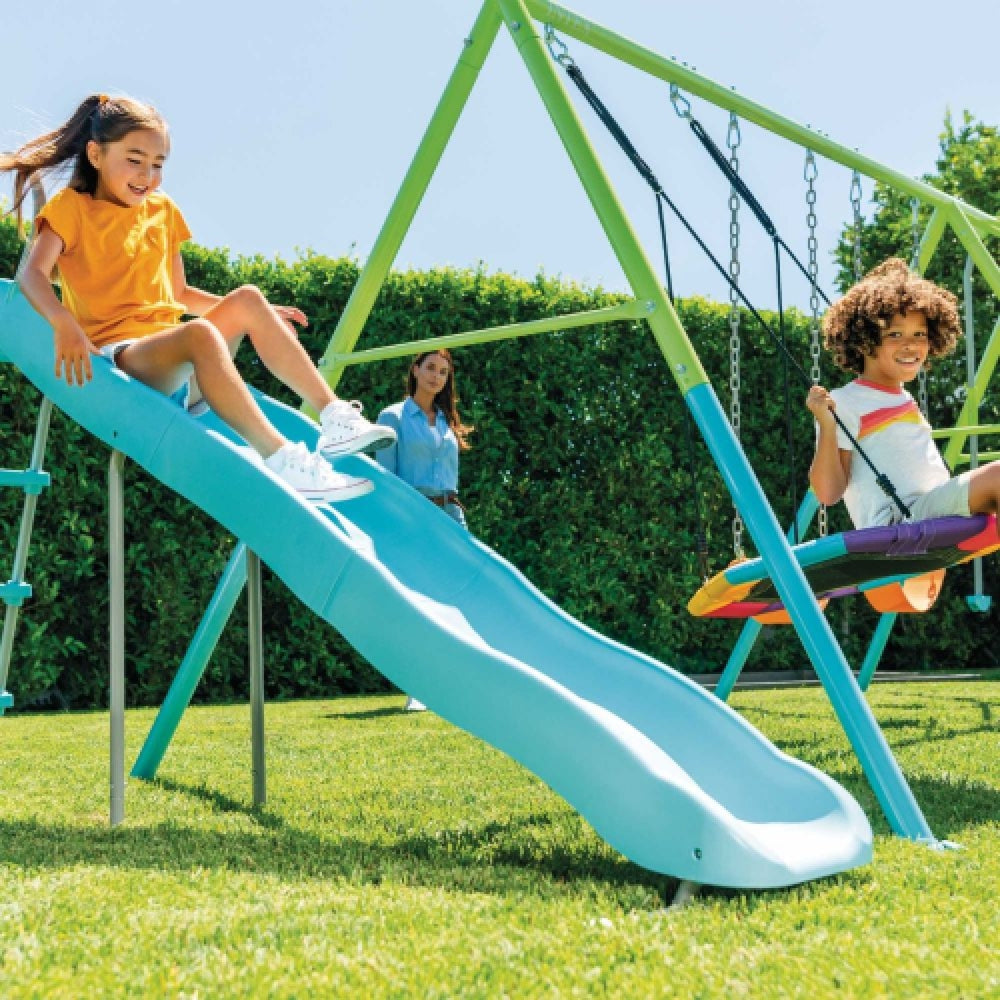 INTEX 5-Function Outdoor Backyard Swing Set – Multi-Feature Kids Playground with Swings & Slide - Image 3