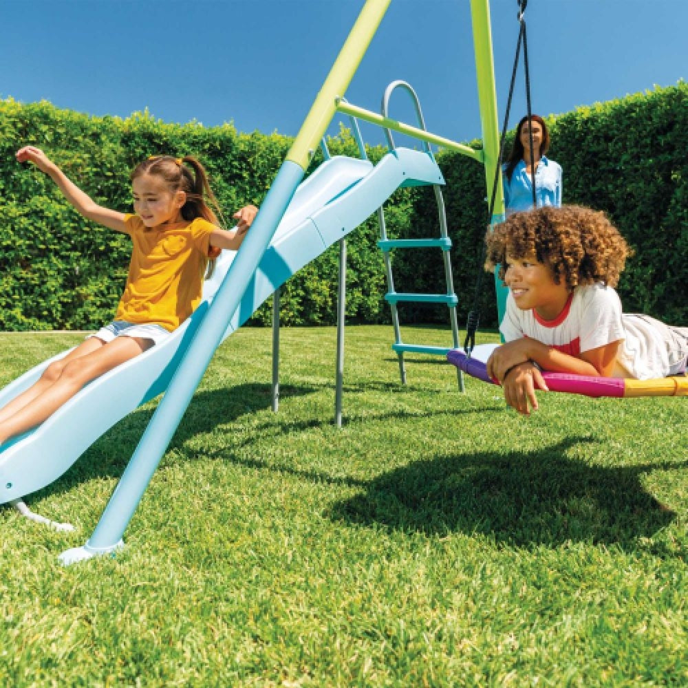 INTEX 5-Function Outdoor Backyard Swing Set – Multi-Feature Kids Playground with Swings & Slide - Image 4