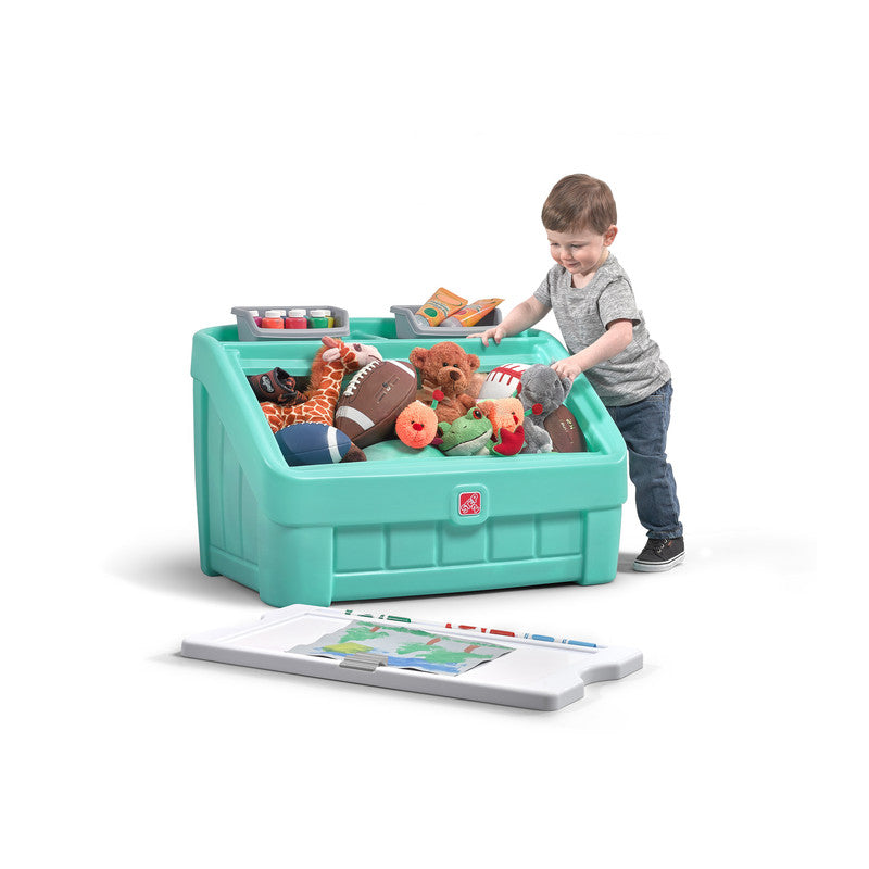 2-IN-1 TOY BOX & ART LID (MINT) - Image 2