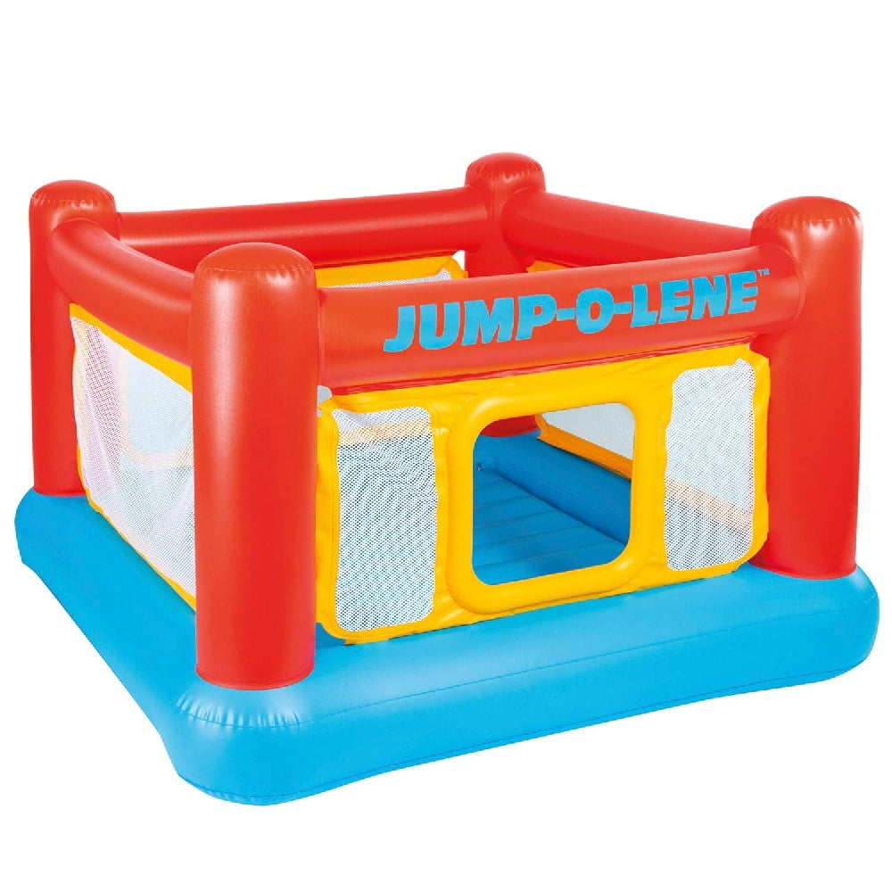 INTEX Jump-O-Lene Inflatable Playhouse Bouncer – Colorful High-Wall Safety Jumping Gym for Kids