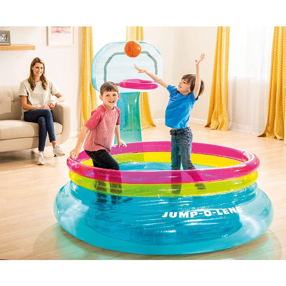 INTEX Jump-O-Lene Shoot 'N Bounce – Inflatable Bouncer with Basketball Hoop and Soft Safety Walls - Image 2