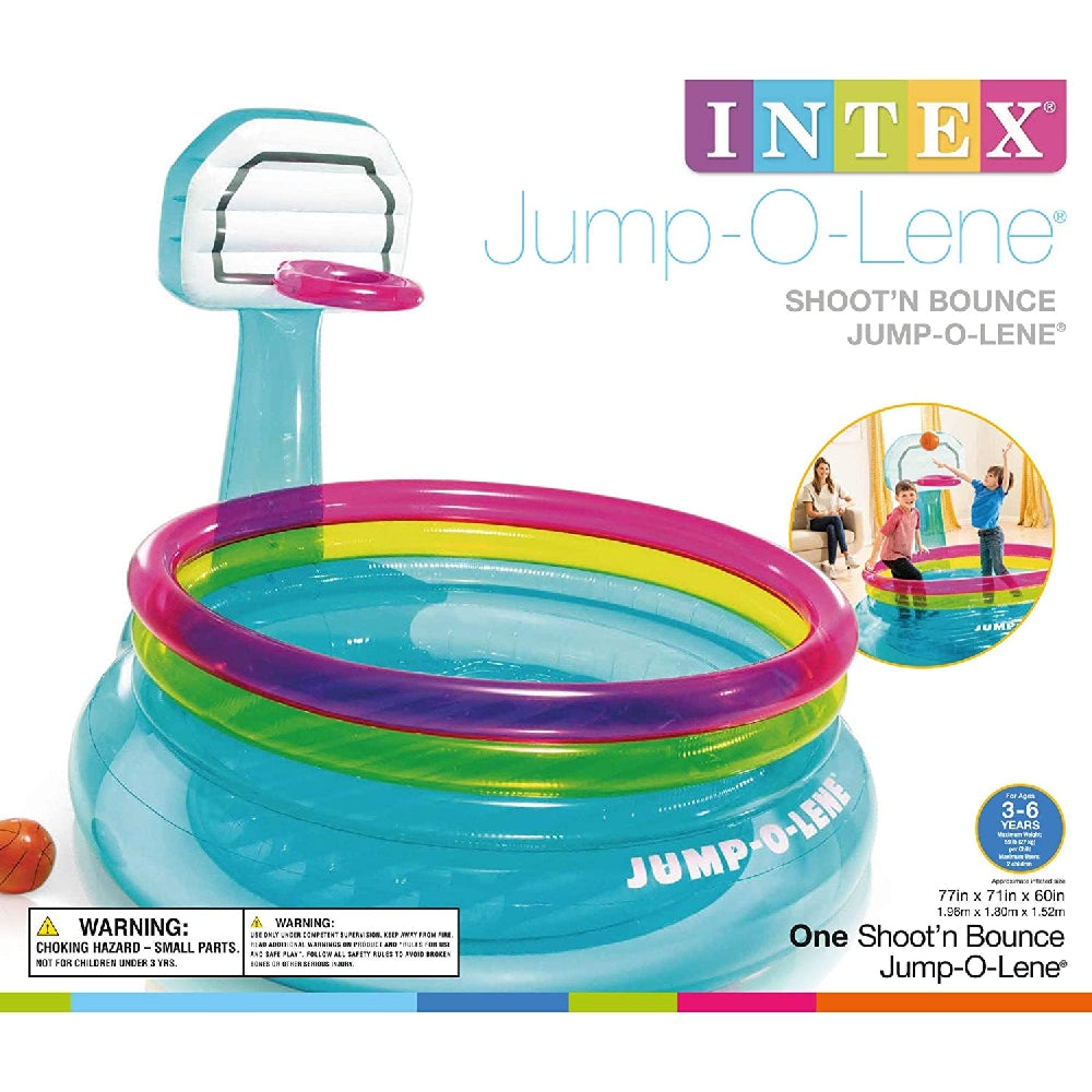 INTEX Jump-O-Lene Shoot 'N Bounce – Inflatable Bouncer with Basketball Hoop and Soft Safety Walls - Image 3