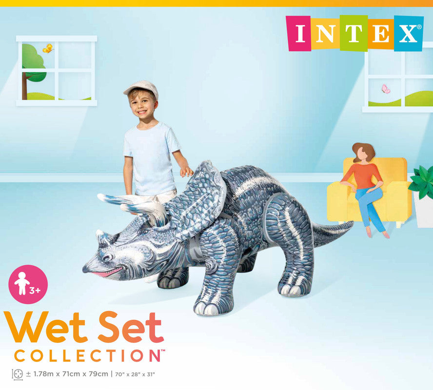 INTEX Jurassic Dino Pals Inflatable Figures – Assorted Brontosaurus & Triceratops Play Animals for Kids - Image 7