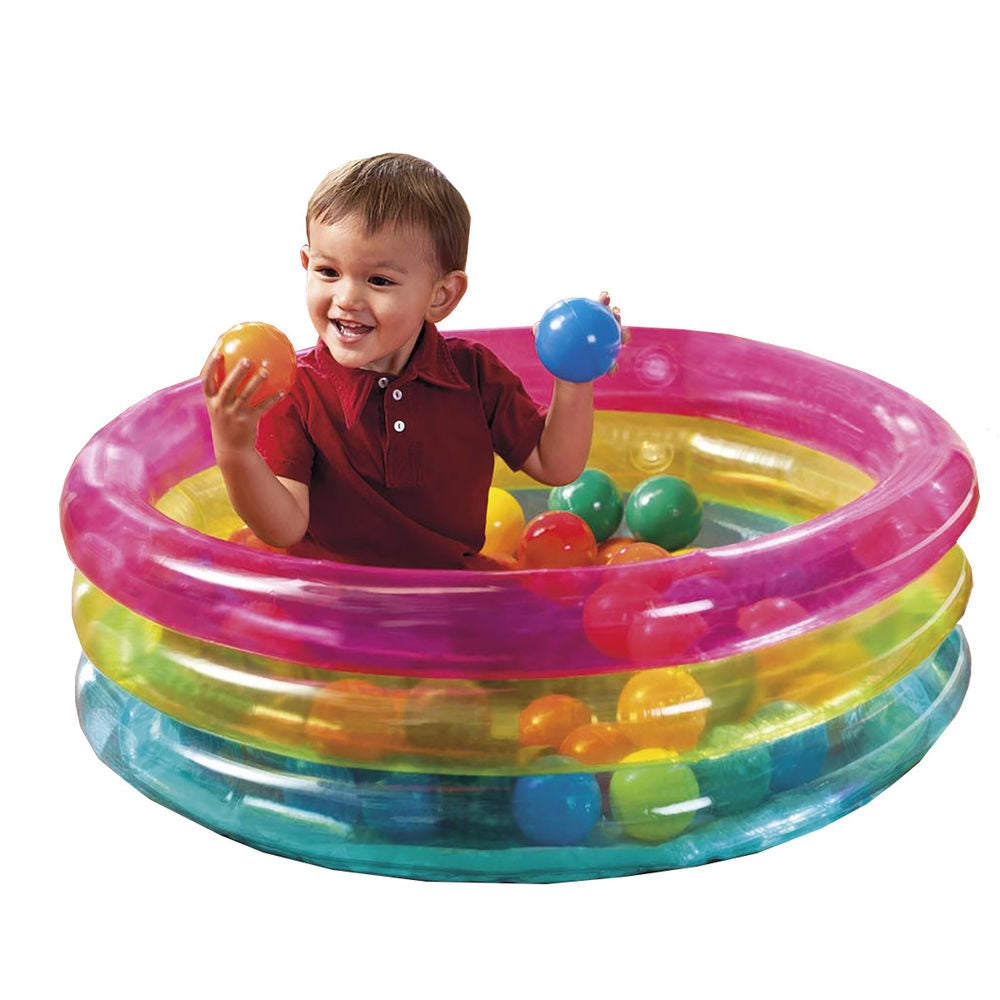 INTEX 3-Ring Inflatable Baby Ball Pit – Soft Padded Wading Pool/Ball Pit Includes 50 Colorful Play Balls - Image 3