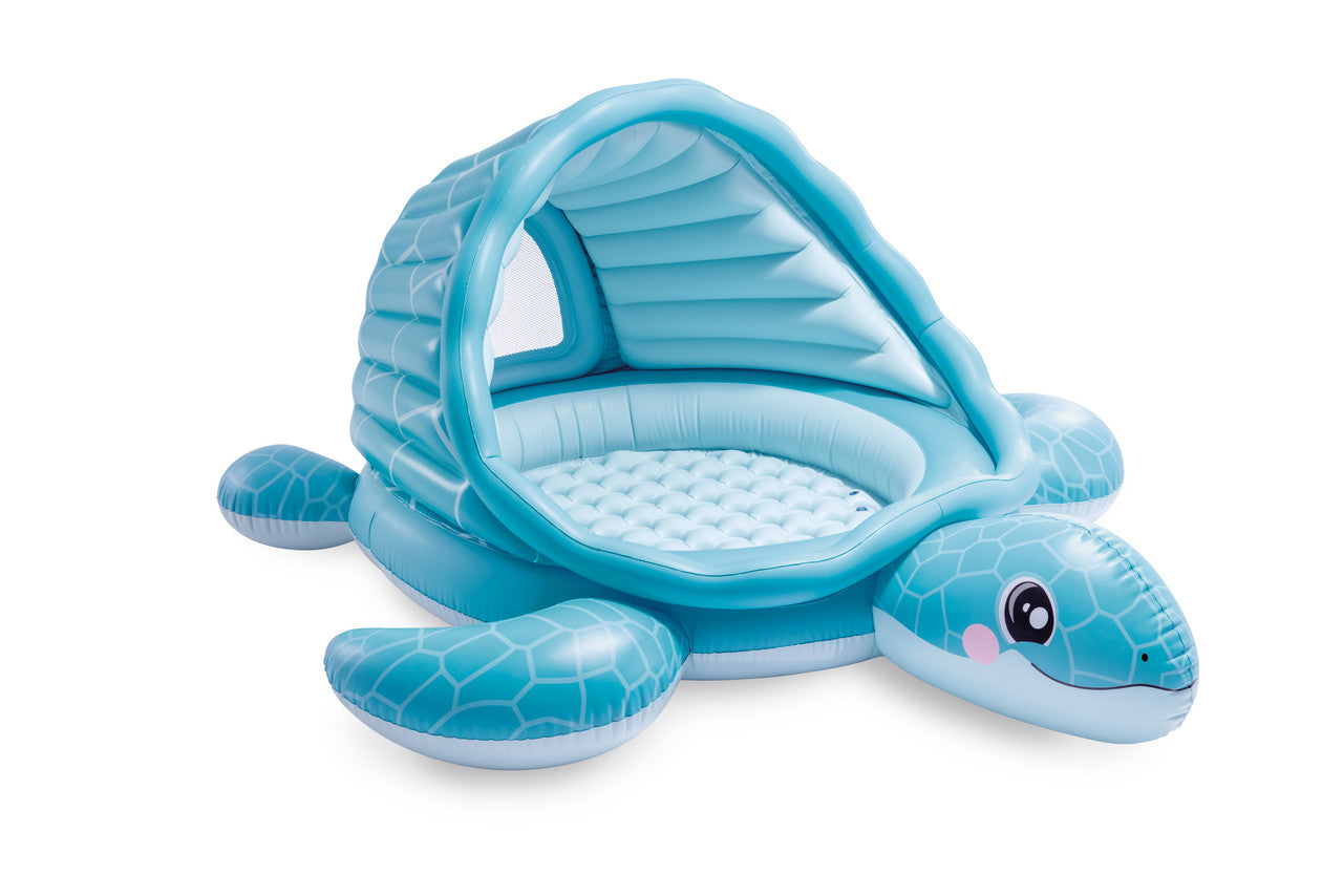 INTEX Turtle Cove Inflatable Playland – Ocean Themed Water Park with Slide, Palm Tree Sprayer, & Toy Fish