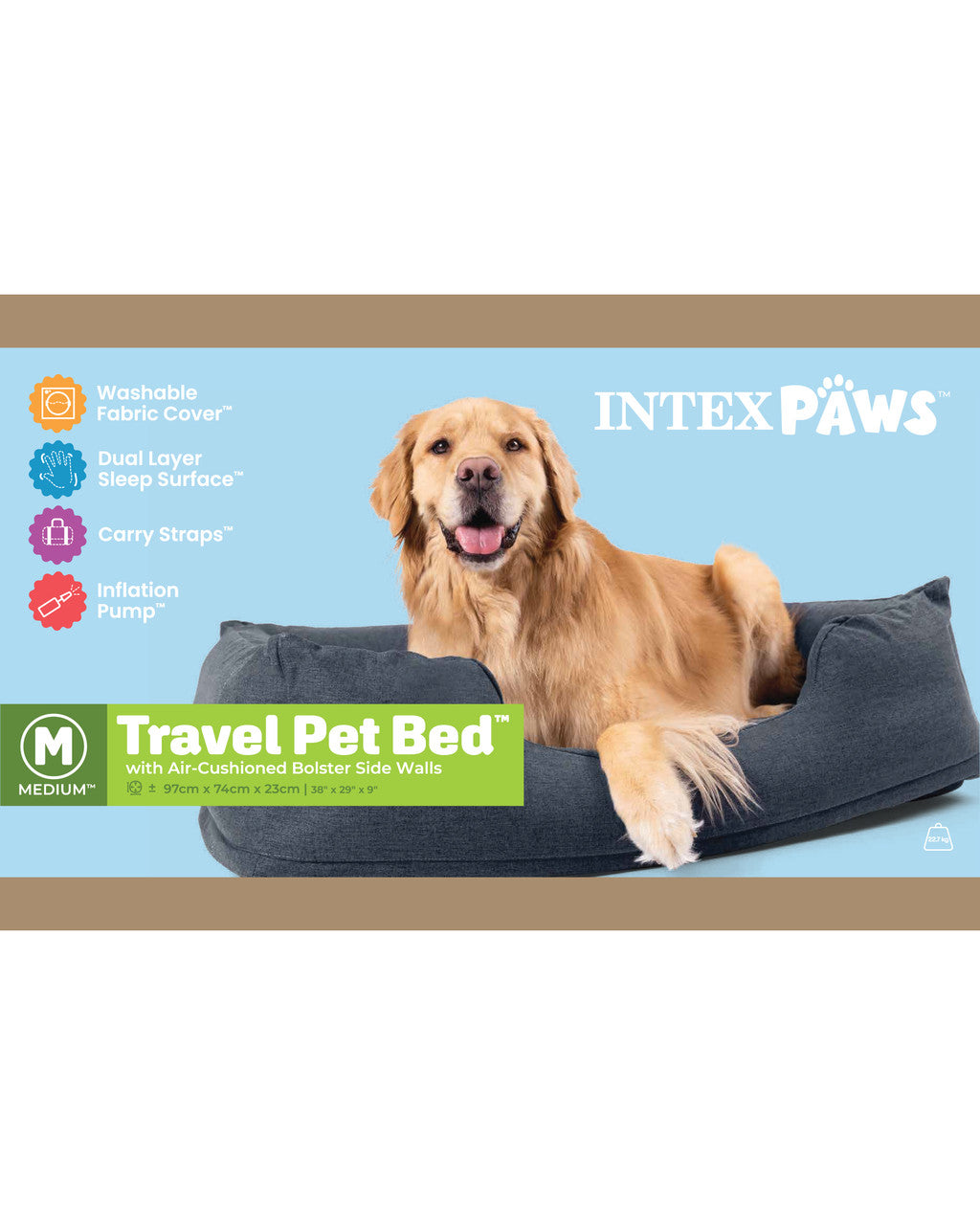 INTEX Portable Inflatable Pet Bed (Medium) – Cozy Travel Lounger for Pets with Removable Machine-Washable Cover - Image 6