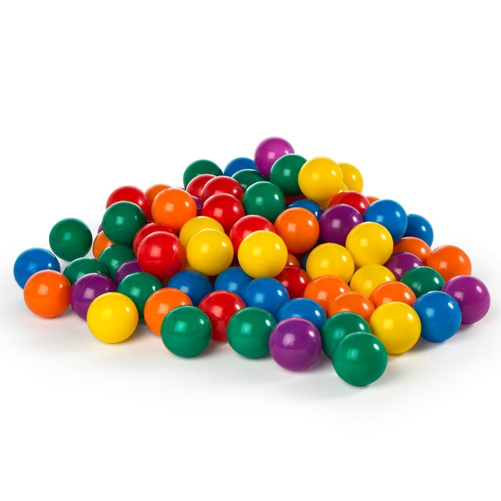 INTEX Large Fun Ballz (100-Pack) – Multi-Colored 3.125in Plastic Play Balls for Ball Pits and Jumpers