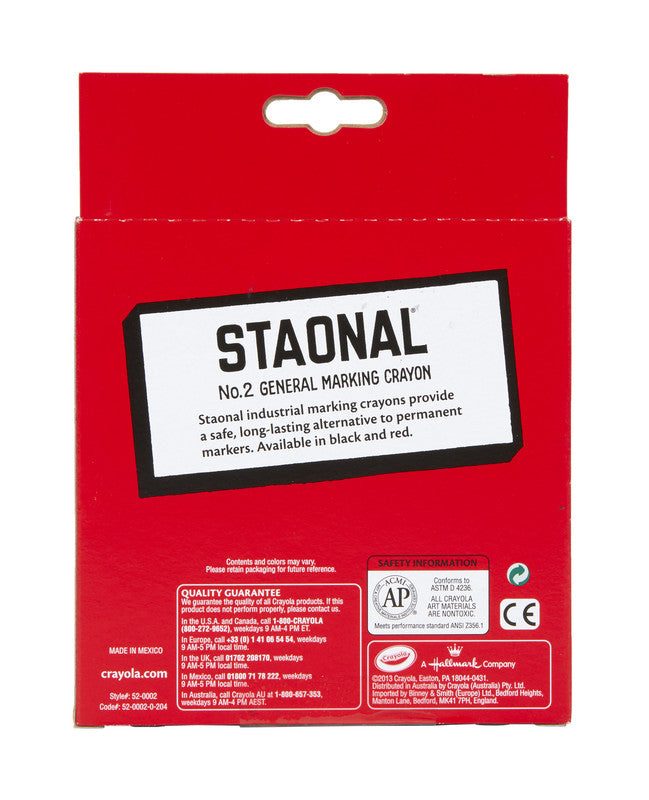 CRAYOLA Black Long Lasting Staonal Marking Crayons – 8 Count