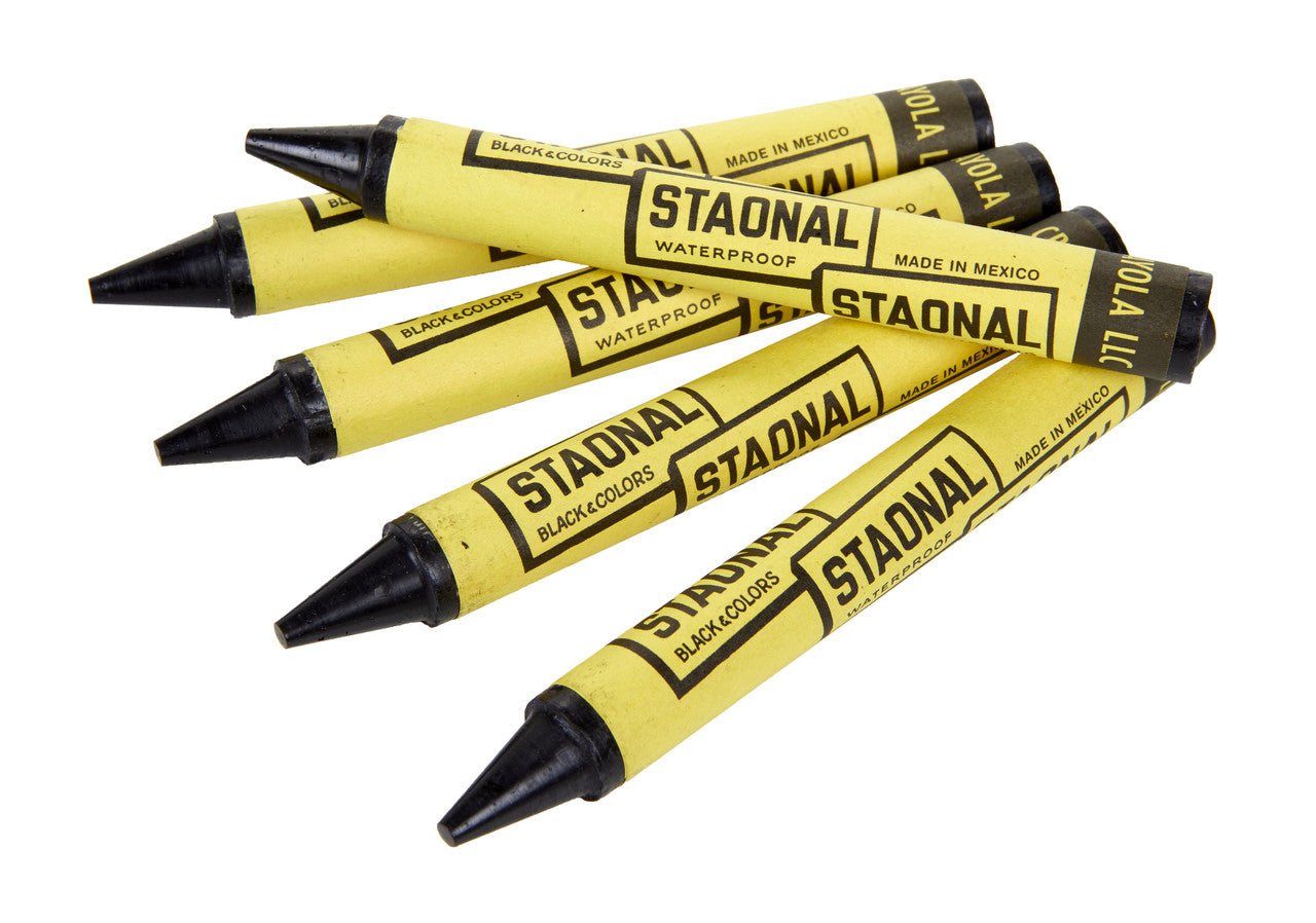 CRAYOLA Black Long Lasting Staonal Marking Crayons – 8 Count