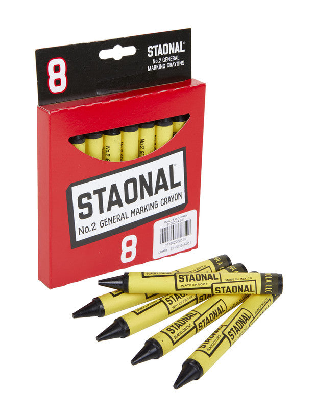 CRAYOLA Black Long Lasting Staonal Marking Crayons – 8 Count